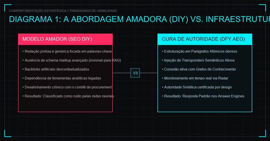 A Falsa Economia do SEO DIY: O Modelo Amador vs a Cura de Autoridade
