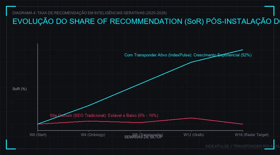Diagrama 4: Desempenho do Transponder vs. SEO Tradicional