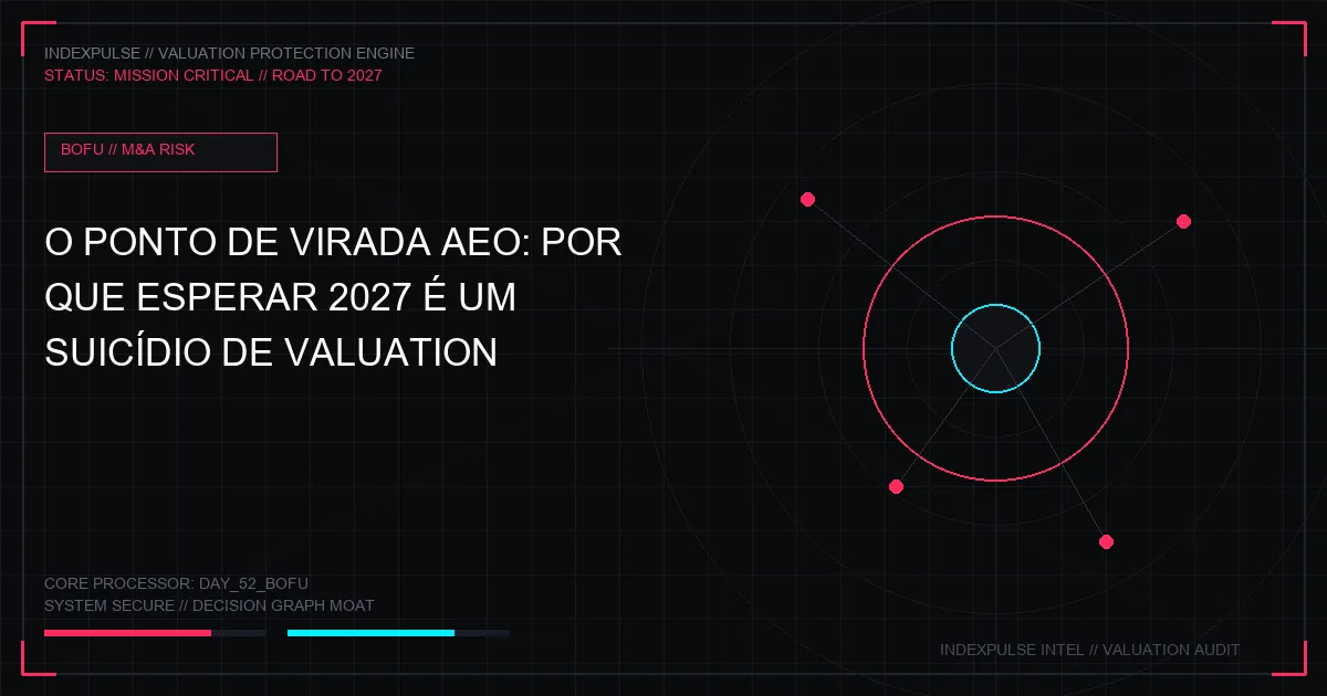 O Ponto de Virada AEO: Por que Esperar 2027 para Fazer o Setup com a IndexPulse é um Suicídio de Valuation