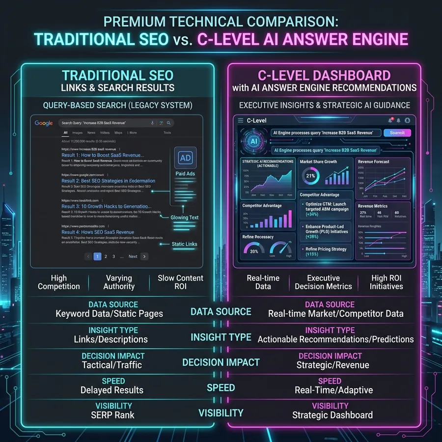 Comparativo de Tráfego de Busca vs Recomendações de IA