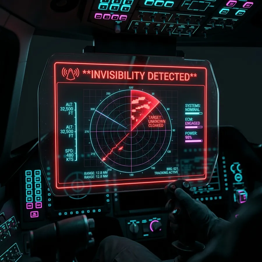 High-tech cockpit screen view