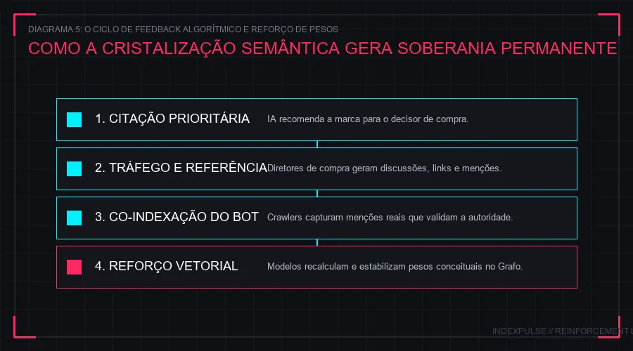 Figura 5: O Ciclo de Feedback Algorítmico e Reforço de Pesos