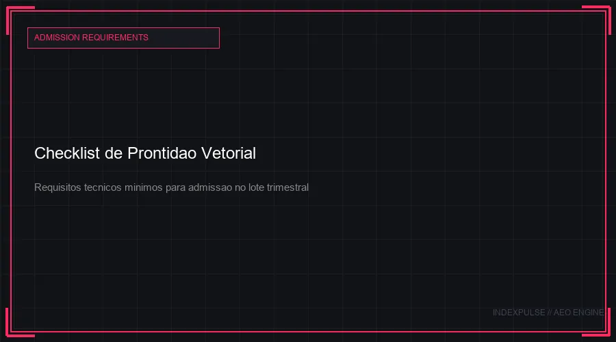 Checklist de Prontidao Vetorial