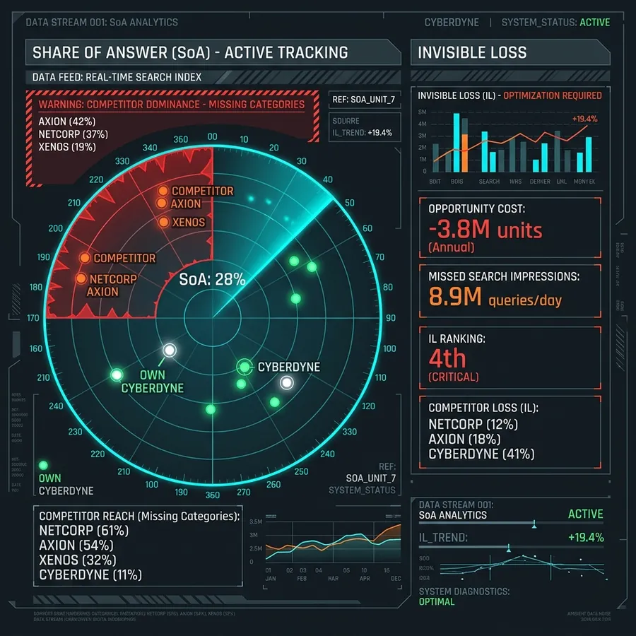 Monitoramento de Share of Answer e o Fosso Algorítmico