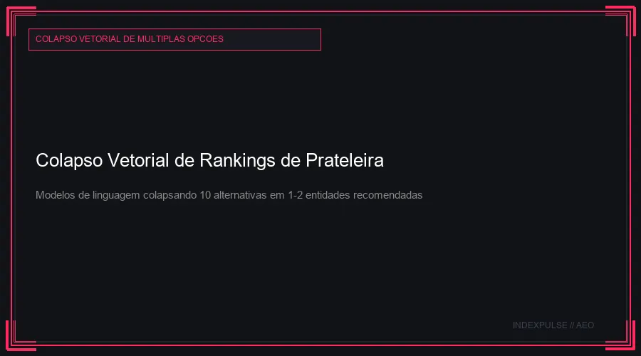 Colapso Vetorial de Rankings de Prateleira: Modelos de linguagem colapsando 10 alternativas em 1-2 entidades recomendadas
