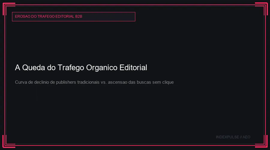 A Queda do Trafego Organico Editorial: Curva de declinio de publishers tradicionais vs. ascensao das buscas sem clique