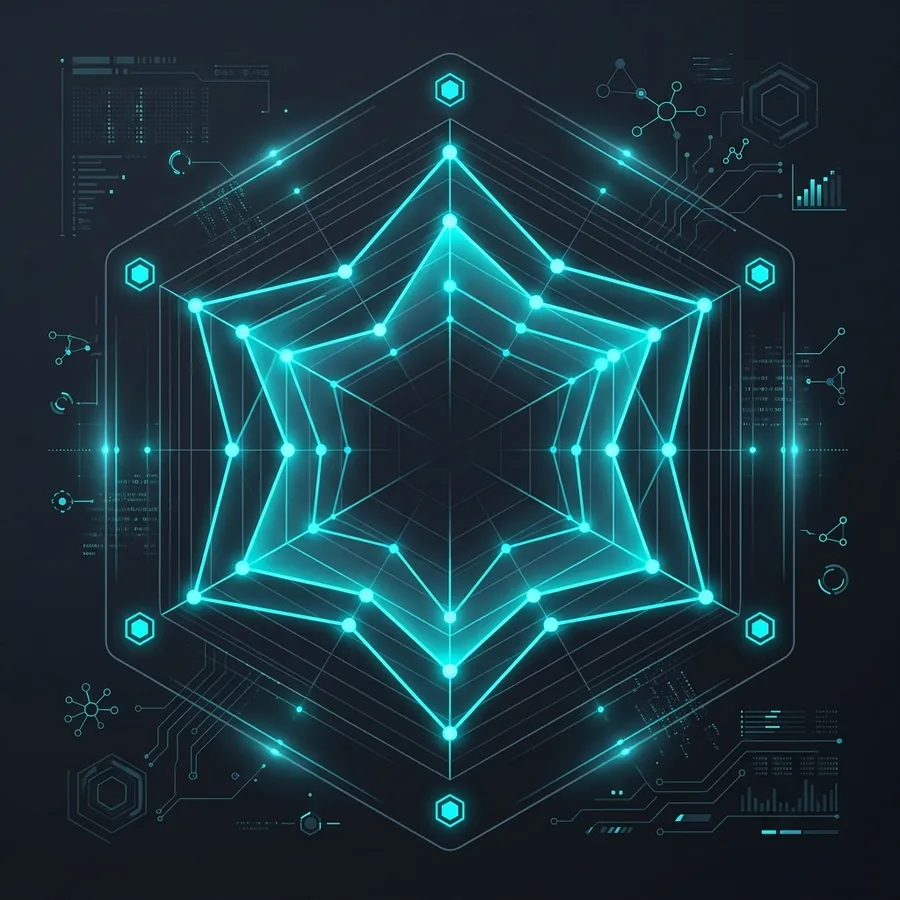 Radar chart showing tech scores blue 6D
